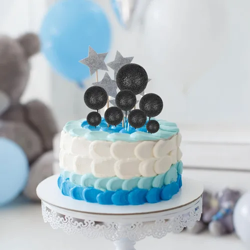 Vista 5 de 30 piezas de mini globo para decoración de tartas, bolas de espuma con purpurina, bolas de perlas de imitación, decoración para tartas, decoración