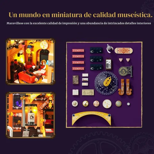 Vista 5 de Lumibricks Steampunk Memory Magic Shop Iluminación Juego de Construcción de Ladrillos, 2056 Piezas Juego Modular de Construcción de la Colección