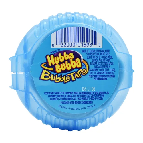 Vista 2 de Hubba Bubba Cinta Burbuja Azul Agrio Frambuesa 6 Pies Goma 56.7gm