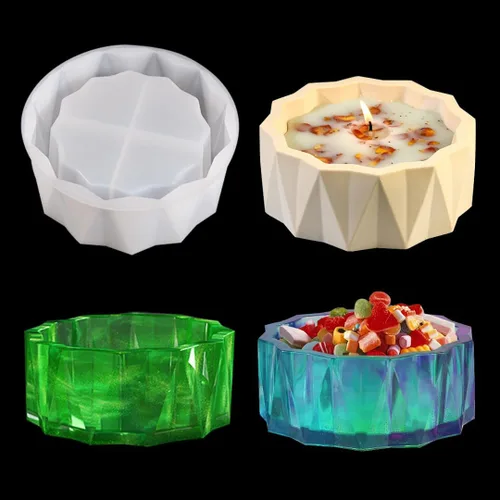 Vista 10 de Molde de silicona para macetas, jarrón de plantas suculentas, moldes de cactus, moldes de resina epoxi, molde de arcilla de cemento para velas
