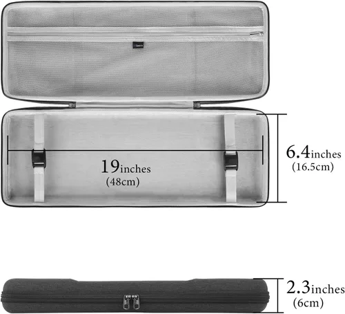 Vista 4 de Geekria Funda de teclado de tamaño completo, funda rígida de transporte de viaje para computadora de 108 teclas, teclado mecánico compatible