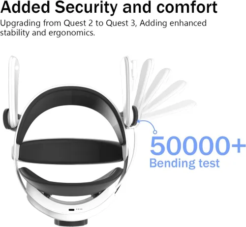 Vista 4 de Battery Head Strap Compatible with Meta Quest 3, Extend Playtime and Enhance Immersion Comfort, Quest 3 Elite Strap with Battery VR Headset - 8000mAh
