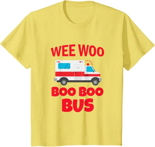 Vista 41 de Wee Woo Boo Boo Bus First Responder - Camiseta divertida de ambulancia, Negro, S