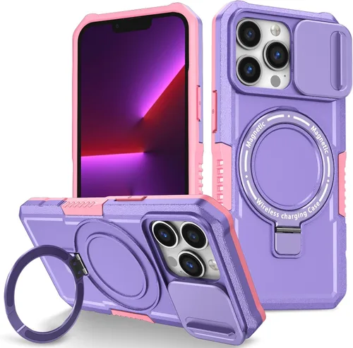 Vista 97 de Funda magnética para iPhone 11, soporte de anillo con ventana corrediza, funda protectora mate a prueba de golpes para iPhone 11 6.1, fundas