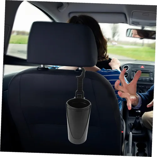 Vista 8 de STOBAZA Multifunctional Hanging Car Trash Can Headrest Mount Space-Saving Organizer with Plastic for Vehicle Storage and