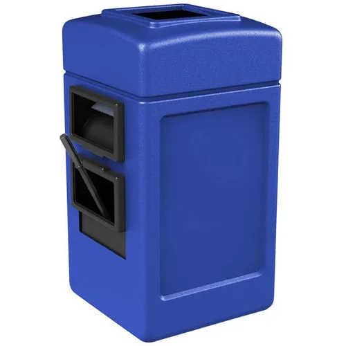 Vista 10 de Contenedor de basura negro de 28 galones con dispensador de toallas, escobilla de goma y estación de lavado de parabrisas, cubo de basura, papelera