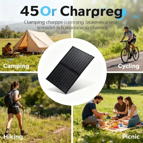 Vista 6 de Cargador de panel solar, 30 W 18 V PET plegable 14 x 22.6 pulgadas - Cargador solar con diseño duradero, paquete de energía ultra portátil