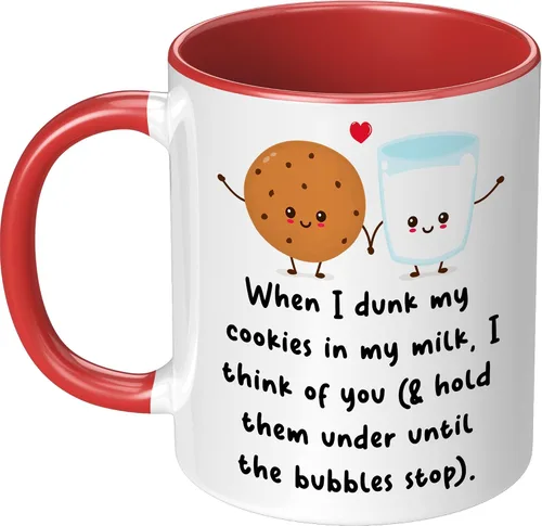 Vista 12 de When I Dunk My Cookies In My Milk I Think Of You - Novelty Coffee Mug White and Many Cute Colors - Funny Gift for Birthday Christmas Thanksgiving
