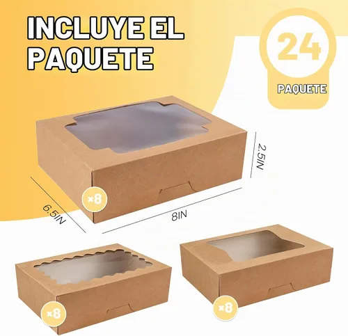 Vista 3 de NPLUX Paquete de 24 cajas de golosinas de Halloween, 8 x 6.5 x 2.5 pulgadas Marrón