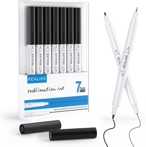 Vista 10 de REALIKE - Bolígrafos variados para Cricut Maker 3/Maker 4/Maker/Explore 3/4/Air 2/Air, juego de 7 bolígrafos negros, incluye bolígrafo de punta
