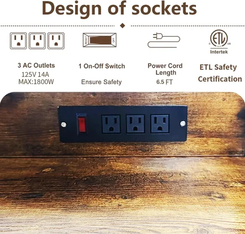 Vista 9 de COCOLUCKY Soporte de tablero de clavijas para nevera mini de 4 niveles con almacenamiento, gabinete para nevera mini con toma de corriente, estante