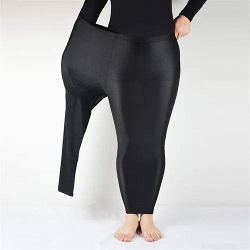 Vista 3 de Women Elastic Waist Casual Leggings Large Shinny High Stretch Gym Pants Workout