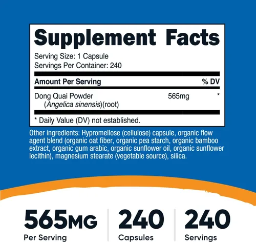 Vista 2 de Nutricost Dong Quai 565mg, 240 Cápsulas (2 Botellas)