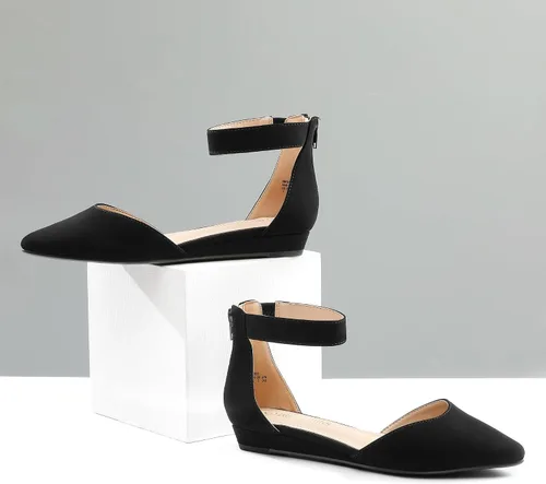 Vista 4 de Dream Pairs - Zapatos de plataforma baja con correa en el tobillo para mujer