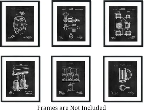 Vista 8 de Regalos de cerveza para decoración de pared para hombres, 6 impresiones artísticas sin marco (8 x 10), fabricante de cerveza artesanal, bebedores