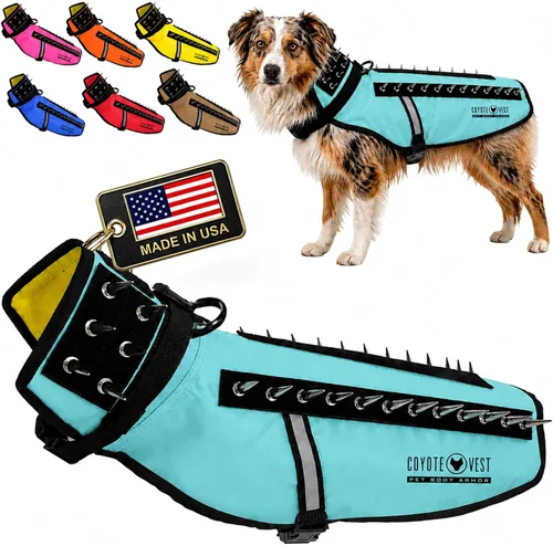 Vista 20 de CoyoteVest Chaleco Protector de Arnés para Perro, Accesorios Reflectantes para Perro con Picos para Proteger a tu Mascota de Ataques de Rapaces