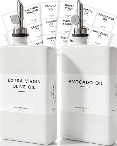 Vista 10 de Brighter Barns - Botella dispensadora de aceite de oliva de vidrio negro para cocina, dispensador de salsa de soja, botella de jarabe de café