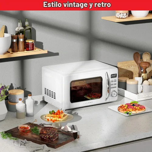 Vista 6 de Galanz GLCMKZ09WER09 Horno microondas retro para encimera con cocción y recalentamiento automático, descongelación, funciones de inicio rápido