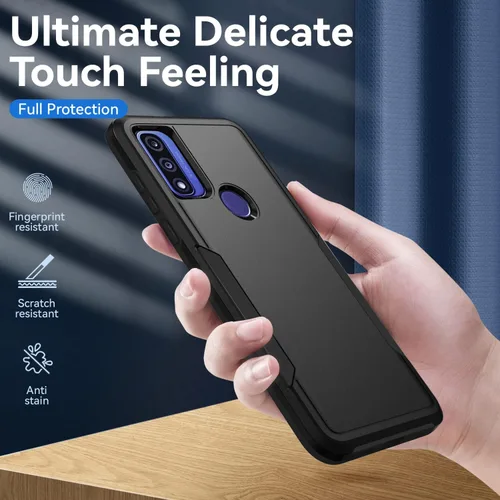 Vista 5 de Funda protectora resistente a prueba de golpes para Moto G Play 2023, Moto G Pure/Moto G Power 2022, con protector de pantalla, prueba de caídas