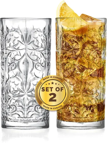 Vista 2 de Barski Highball Glass - Vasos para beber – Juego de 2 vasos Hiball – Vaso de cristal – para agua, jugo, cerveza, cócteles mixtos, vaso de mojito