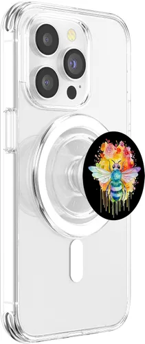 Vista 3 de Bee Honeybee Honey Bee Colorful Insect Bumble Bees Lovers PopSockets MagSafe PopGrip para iPhone