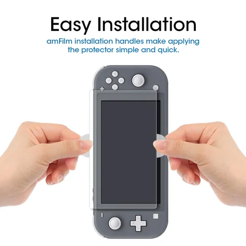 Vista 3 de amFilm Protector de pantalla de vidrio templado para Nintendo Switch Lite 5.5'' 2019, paquete de 3