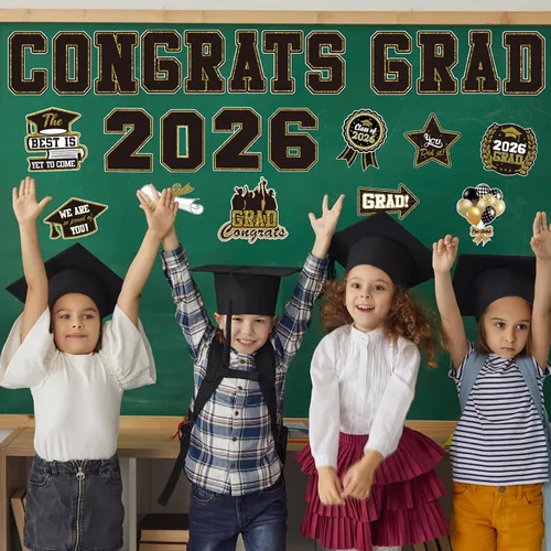 Vista 5 de Decoración magnética de automóvil de graduación 2026, 25 unidades, calcomanías magnéticas de felicitaciones para puerta de garaje para refrigerador