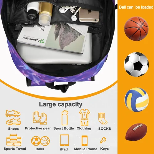 Vista 11 de Goloni Mochila de fútbol,Mochila de baloncesto con compartimento para pelotas y compartimento para zapatos,Mochila para baloncesto,Fútbol