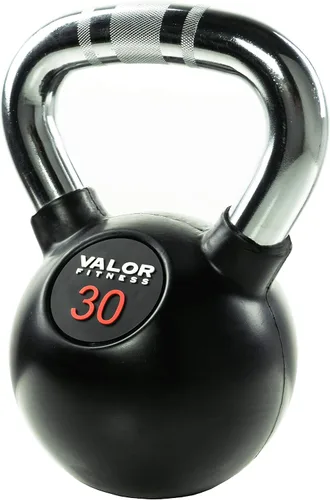 Vista 14 de Valor Fitness Chrome Kettlebells – Solid Cast Iron Kettlebell with Chrome Finish, Strength Training Weight for Swings, Squats, Cleans & Home Gym