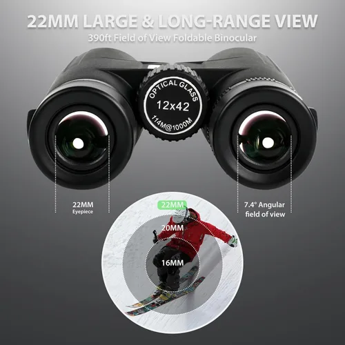 Vista 5 de Prismáticos impermeables 12X42 para adultos de alta potencia UHD