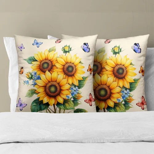 Vista 220 de Giwawa Juego de 2 fundas de almohada decorativas con diseño floral de girasol de 16 x 16 pulgadas, fundas de cojín decorativas para el hogar, sofá