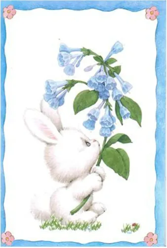 Vista 3 de Troqueles de metal con diseño de flores de conejo de Pascua, feliz conejo, lirio, hojas, marco, troqueles de corte, plantillas cortadas para álbumes