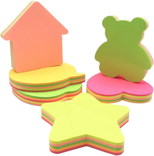 Vista 2 de Notas adhesivas, notas adhesivas autoadhesivas con forma extraíble – 14 blocs – 100 hojas, 6 notas en forma de bloc – 20 hojas, 8 blocs de notas