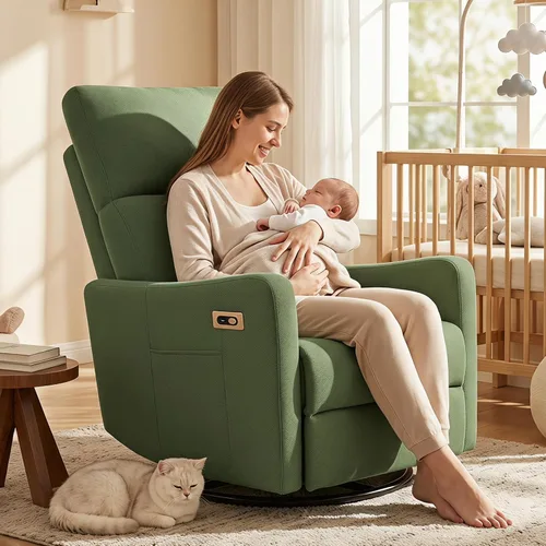 Vista 10 de Silla reclinable giratoria de pequeña potencia para guardería, sala de Marrón