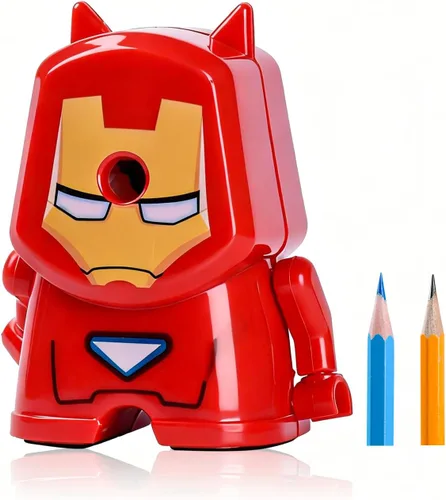 Vista 8 de Sacapuntas para niños, sacapuntas de mano Capitán América, los mejores juguetes de regalo para estudiantes que enseñan, sacapuntas manual.