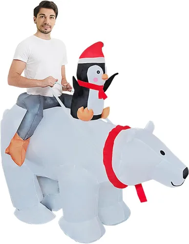 Vista 8 de EEkiiqi Disfraz inflable de Navidad, disfraz de Halloween, disfraz de disfraz para fiesta de Halloweendecoración de Navidad