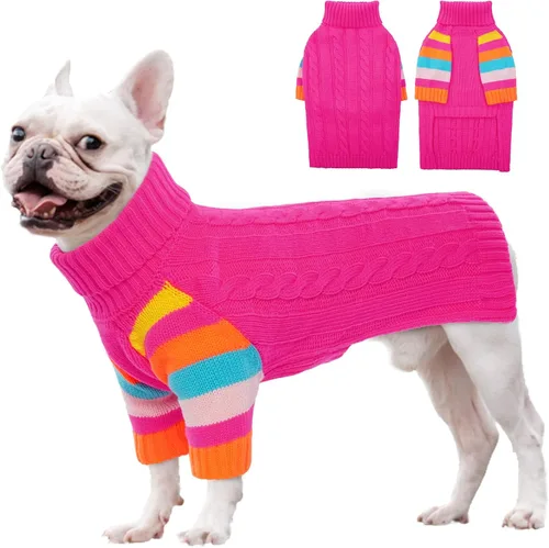 Vista 17 de Suéter XS para perro, suéter de cuello alto con manga para Yorkie Azul