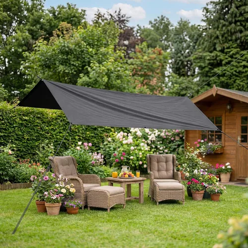 Vista 8 de Lona resistente de 0.157 in, impermeable, resistente a los rayos UV, utilizada para exteriores, caza, camping, mochileros, tienda de campaña, lona