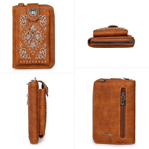 Vista 3 de Montana West Monederos pequeños cruzados para teléfono celular con bolsillo para monedas