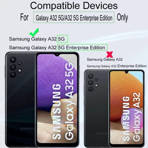 Vista 2 de Ibywind Protector de pantalla para SamSung Galaxy A32 5G (6.5 pulgadas), con 2 piezas de vidrio templado, 1 protector de lente de cámara, 1 película