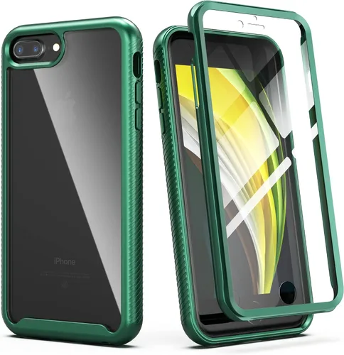 Vista 12 de IDweel Funda para iPhone 8 Plus/7 Plus, carcasa resistente a prueba de golpes con protector de pantalla integrado, funda híbrida resistente a