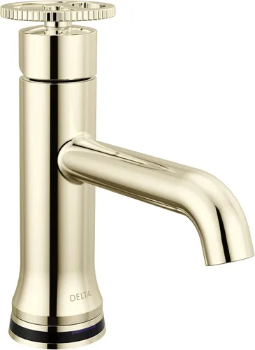 Vista 15 de Delta Trinsic - Grifo de baño de 1 agujero con mango de rueda, níquel pulido, grifo de fregadero de baño de un solo agujero, ensamblaje de drenaje