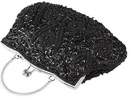 Vista 5 de Simcat Bolso de mano grande con cuentas de lentejuelas y flores
