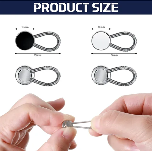 Vista 2 de Canlierr 20 Pcs Extender Button Set Includes Elastic Waist Button and Comfy Collar Extender for Clothing Supplies