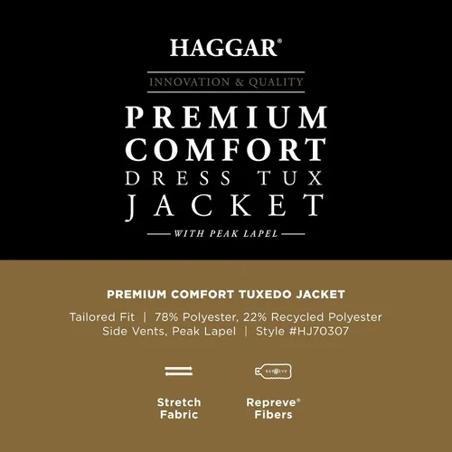 Vista 7 de Haggar Chaqueta de esmoquin Comfort Premium para hombre, ajuste a medida y ajuste delgado