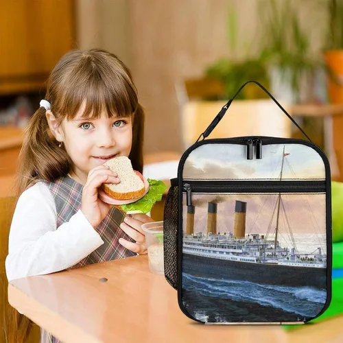 Vista 7 de Retro Titanic Famous Old Historic - Bolsa de almuerzo reutilizable con aislamiento térmico para hombres y mujeres