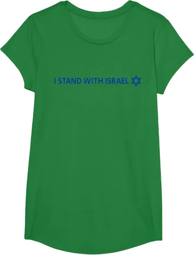 Vista 29 de I Stand With Israel Camiseta de la estrella judía de David de la bandera israelí, Blanco