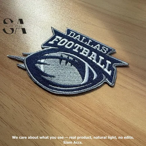 Vista 3 de Alter Creations - Parche bordado con logotipo de fútbol americano de Dallas para fanáticos del rugby, para coser ropa, mochilas, jeans, motocicleta