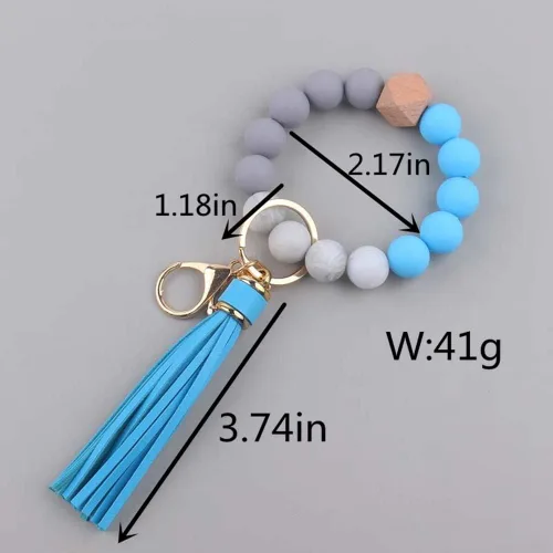 Vista 5 de Sither Llavero de silicona para mujer, bonito llavero con borla para regalo de mamá