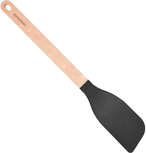 Vista 6 de Epicurean Gourmet Series - Cucharón de nailon con mango natural con cabeza negra Durable heat-resistant soup spoon for cooking and serving